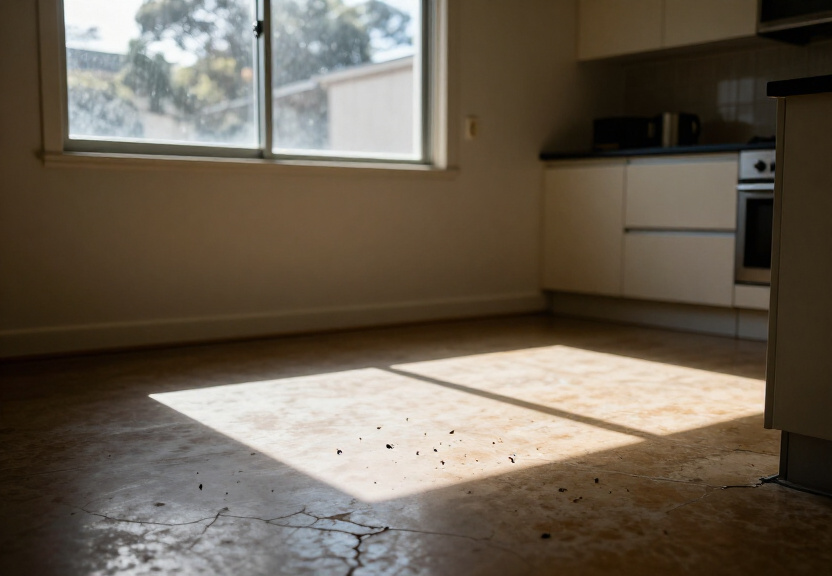 Rat droppings in a Fairlight garage before pest control